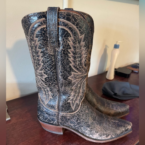 Lucchese brown distressed western boots - Picture 4 of 7